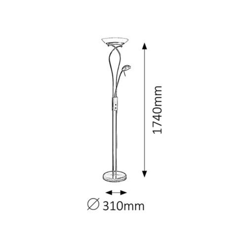 Rabalux Gamma Podna lampa sa čitačem l.R7s 230W+G9 40W slika 2