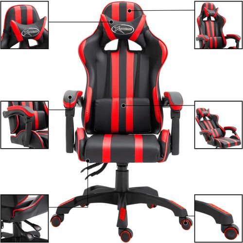 Igraća stolica od umjetne kože crvena slika 23