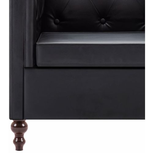 Fotelja od umjetne kože crna slika 17