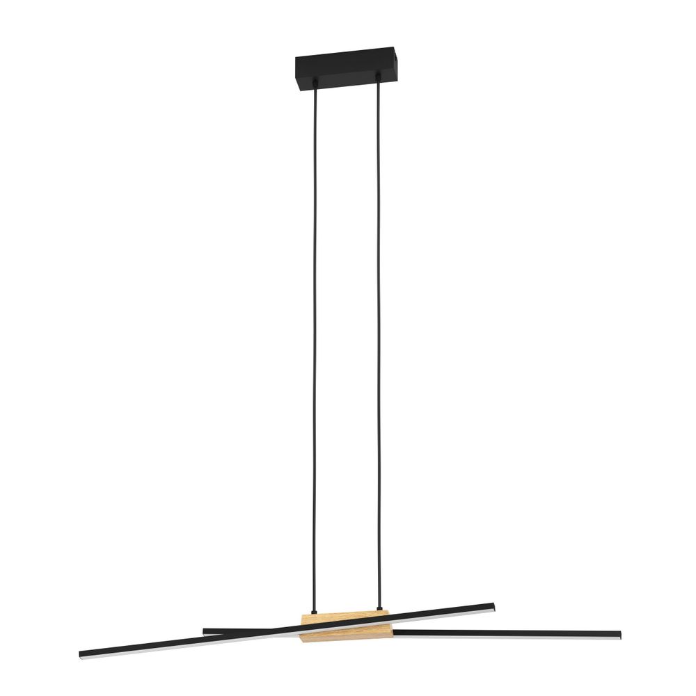 Eglo visilica/2, LED, 2x13W, 3120lm, dimabilna, crna/drvo/bijela "Panagria" slika 1
