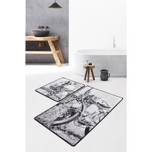 Set ručno oslikanih šarenih kupatilskih prostirki (2 komada)