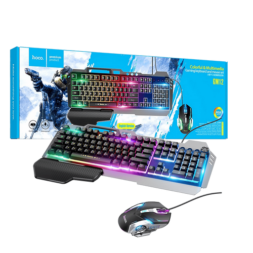 hoco. tipkovnica+miš, gaming set, RGB osvjetljenje, USB - GM12 slika 1