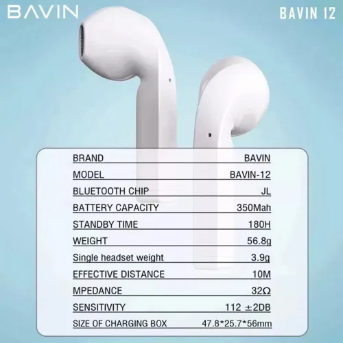 Bavin Wireless TWS slušalice + kabl type-C pink slika 6