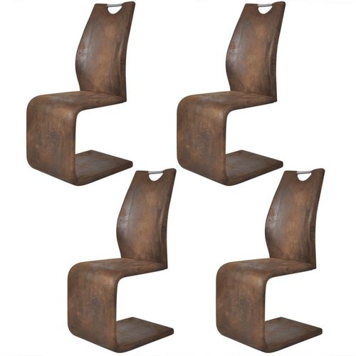 Blagovaonske stolice od umjetne kože 4 kom smeđe slika 6