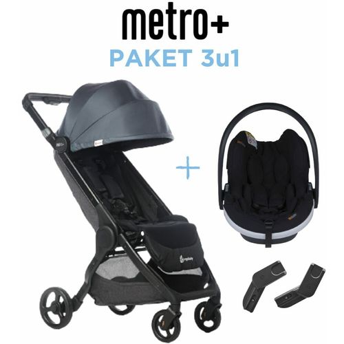 Ergobaby Metro+ kompaktna gradska kolica, Siva + BeSafe autosjedalica iZi Go Modular X1 i-Size (40-75 cm), Black cab + Metro+ Adapteri za auto slika 6