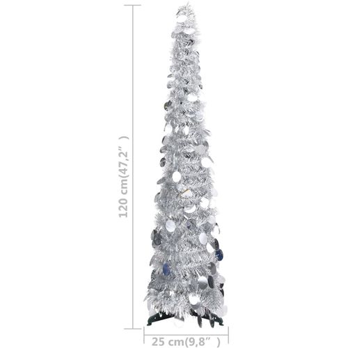 Prigodno umjetno božićno drvce srebrno 120 cm PET slika 17
