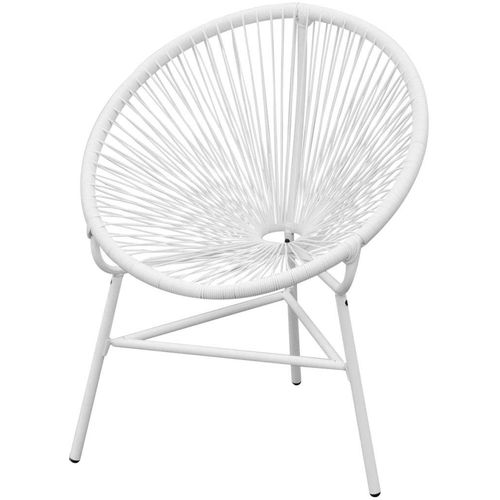 Vrtna okrugla stolica poliratan bijela slika 1