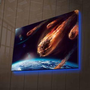 NASA-009 Multicolor Decorative Led Lighted Canvas Painting