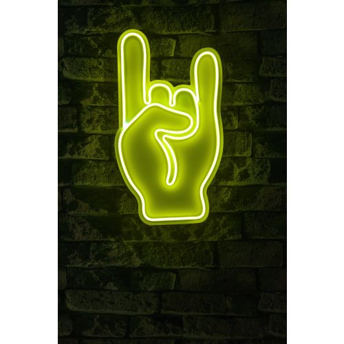 Wallity Ukrasna plastična LED rasvjeta, Rock N Roll Sign - Yellow slika 10