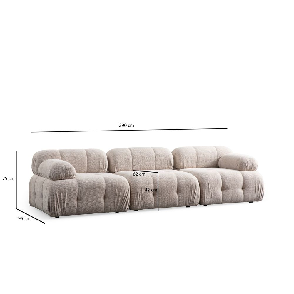 Petite 3 - Krem Sofa za Tri Osobe slika 11