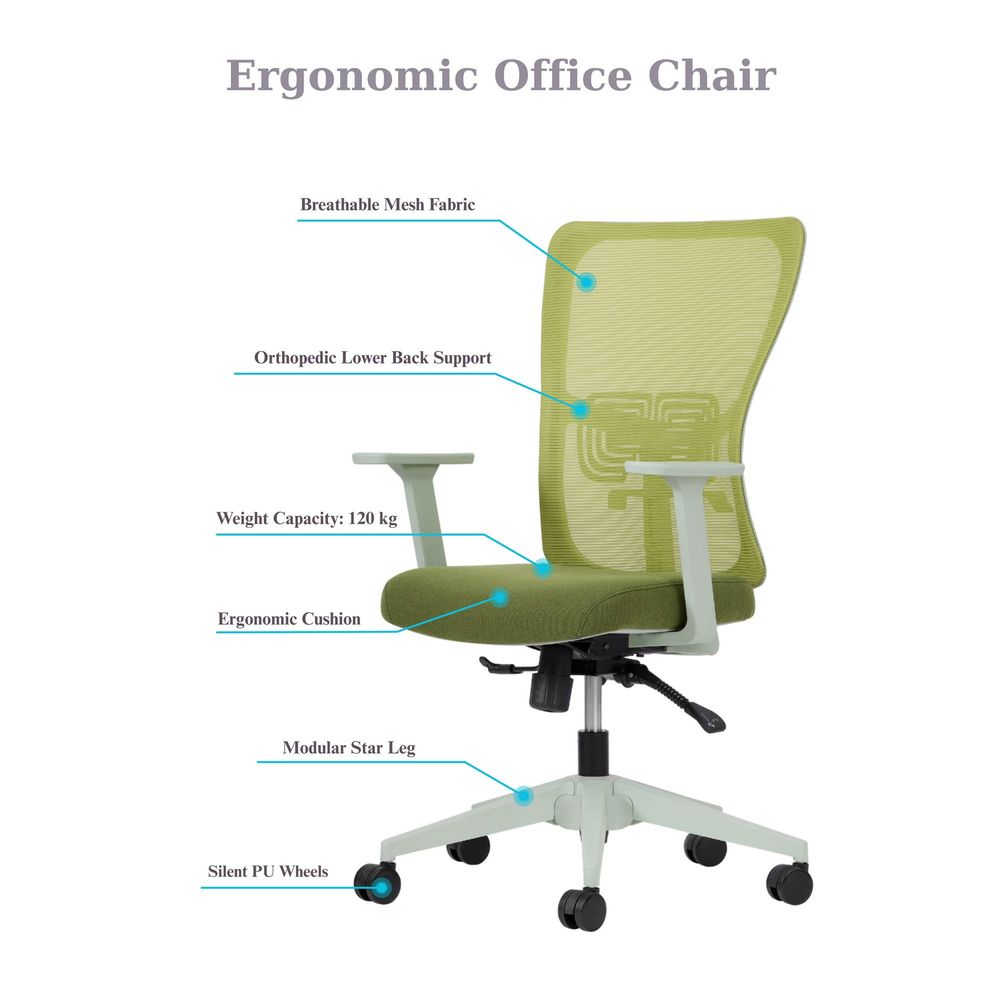 Set kancelarijskih stolica Lumbar 108 - zelena boja (2 komada) slika 6