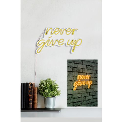 Wallity Ukrasna plastična LED rasvjeta, Never Give Up - Yellow slika 11