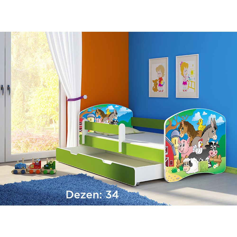 ACMA Dječiji krevet Acma II sa ladicom Green - 180x80cm - Dezen 34 slika 2
