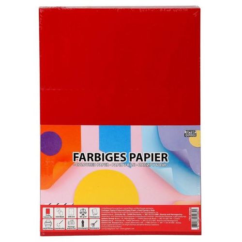 TipTop Office Papir u boji A4 250/1, Intenzivno crvena slika 1