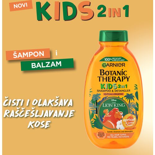 Garnier Botanic Therapy kids Apricot 2u1 dečIji šampon i balzam 250ml slika 3