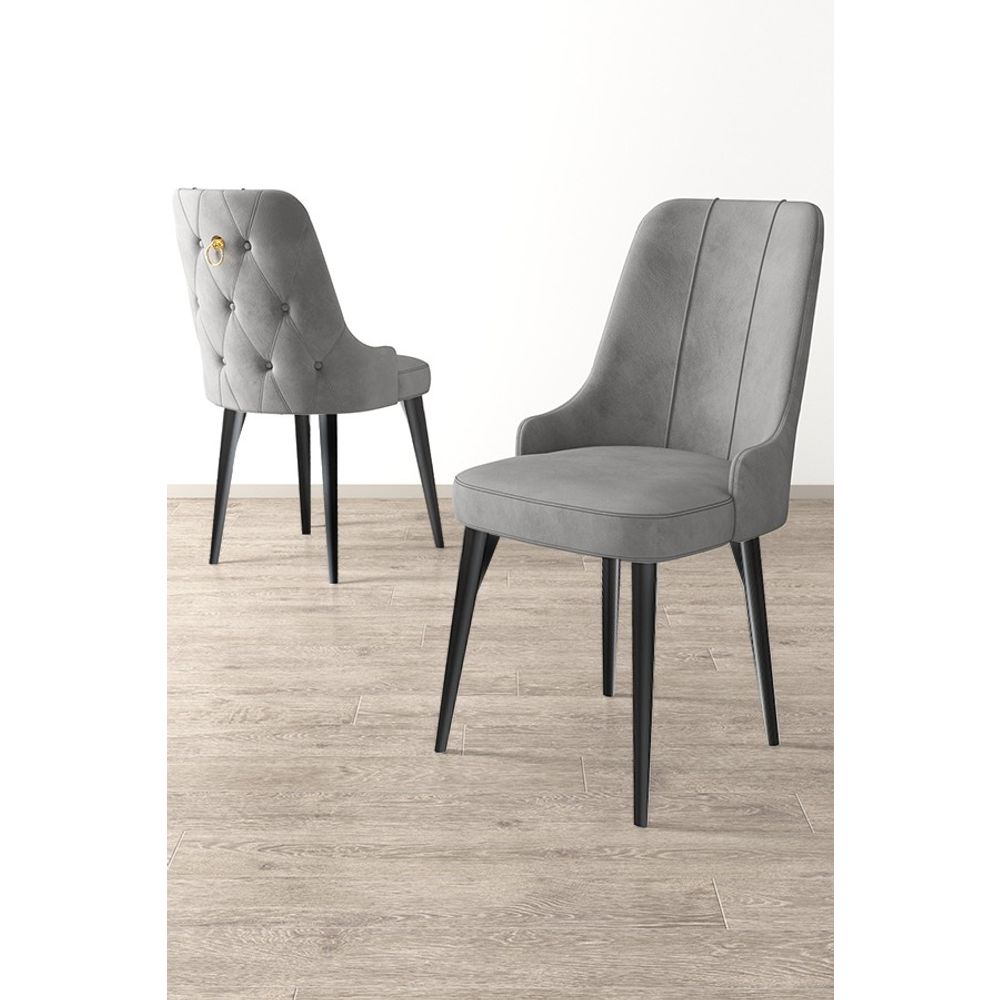 Newa - Sivi i Crni Set Stolica (4 Komada) slika 1