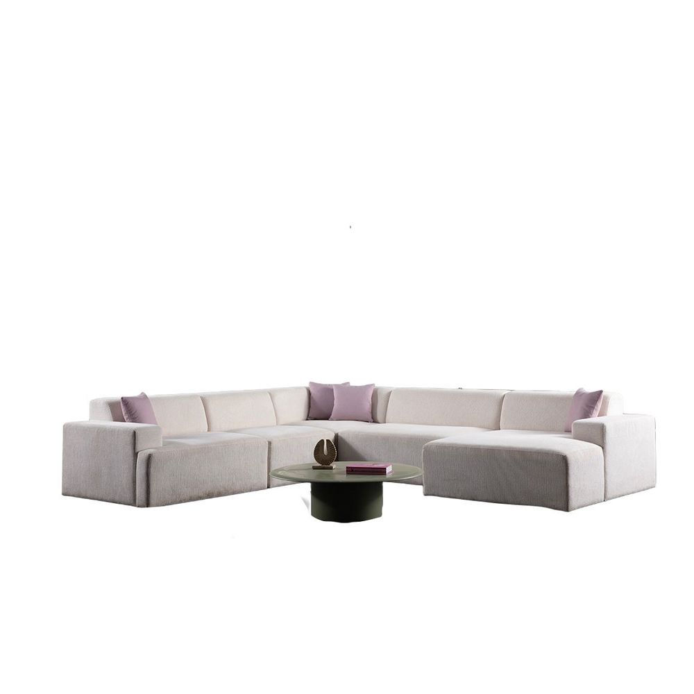 Ugaona sofa Melva (L1,5 + O1 + C + O2 + Chl Desno) - boja: bijela slika 4