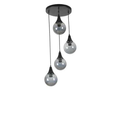 Afra 4 Lü Tepsili Siyah Füme Camlı Sarkıt Black
Fume Chandelier slika 3