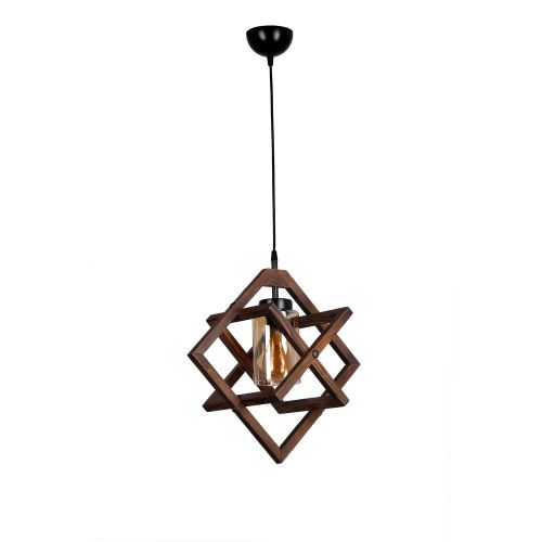 Berlin Ahşap Tekli Sarkıt Ceviz Walnut Chandelier slika 2