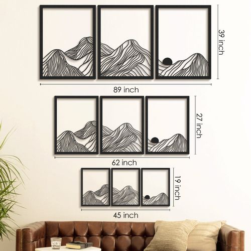 Wallity Metalna zidna dekoracija Mountain Landscape Set of 3- APT742 S slika 6