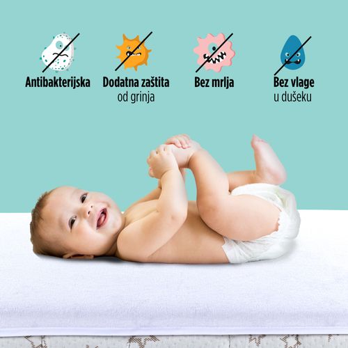 Vodootporna zaštita za dušek Vitapur Baby Protect white 60x120 cm slika 4