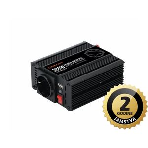 MANTA pretvarač 12V-24V DC na 230W AC, sinusni 600W, crni 2MPI300M