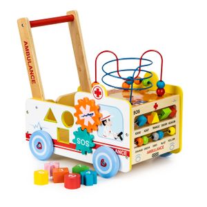 EcoToys multifunkcionalna drvena guralica ambulanta