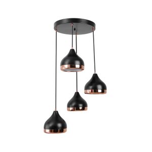 Pier 4 Lü Tepsili Siyaha-Bakır Tekli Sarkıt Copper
Black Chandelier