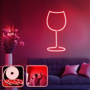 Wine Glass - Medium - Red Red Decorative Wall Led Lighting