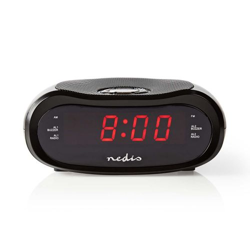 Radio budilica NEDIS LED Display, AM/FM, Snooze, crna slika 1