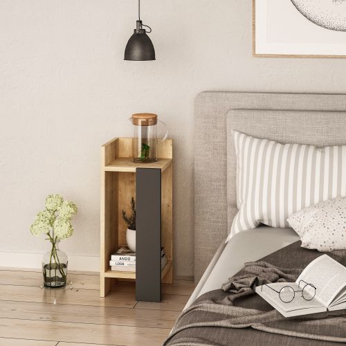 Elos left - Oak, Anthracite OakAnthracite Nightstand slika 1