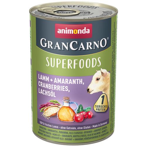 Animonda GranCarno Pas Superfoods Janjetina + Amarant, Brusnica, Lososovo ulje, 400 g slika 1