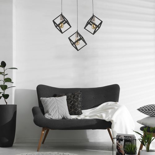 Kare 3 Lü Sıralı Sarkıt Siyaha Bakır Multicolor Chandelier slika 1