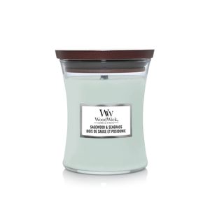 WOODWICK CLASSIC MEDIUM, svijeća mirisna Sagewood & Seagrass