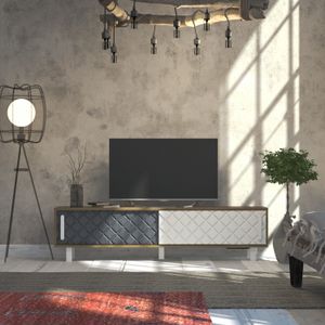 TV Stalak Rob - Oud Hrast, Bijela, Antracit