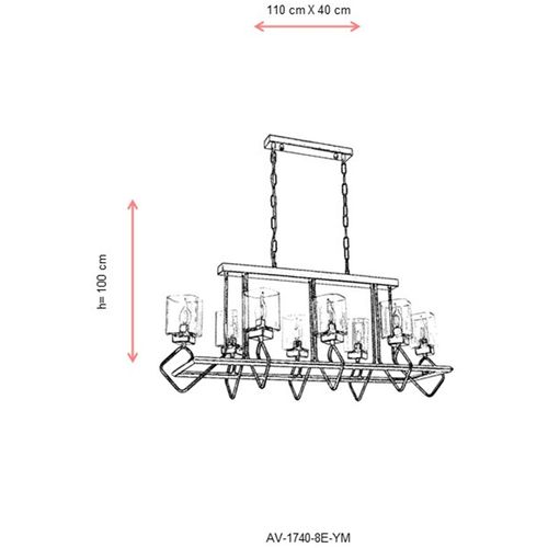 AV-1740-8E-YM Antiquation Chandelier slika 4