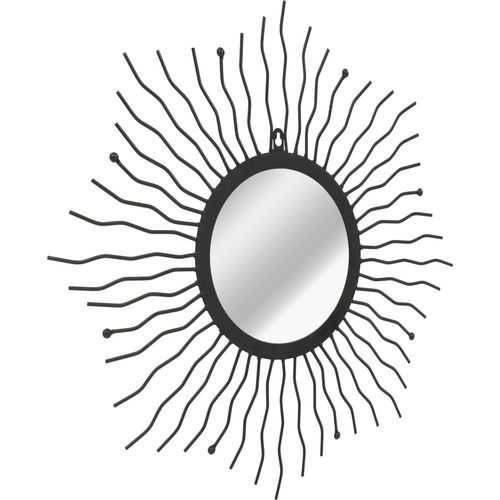 Zidno ogledalo u obliku sunca 60 cm crno slika 2