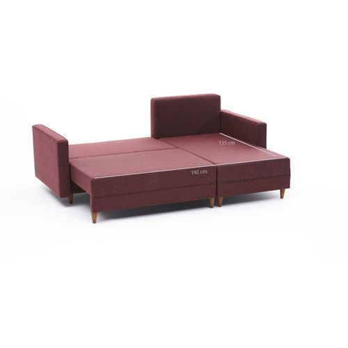 Atelier Del Sofa Aydam Right - Claret Red Claret Red Ugao Sofa-Krevet slika 8