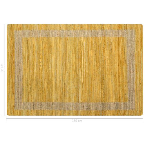 Ručno rađeni tepih od jute žuti 80 x 160 cm slika 7