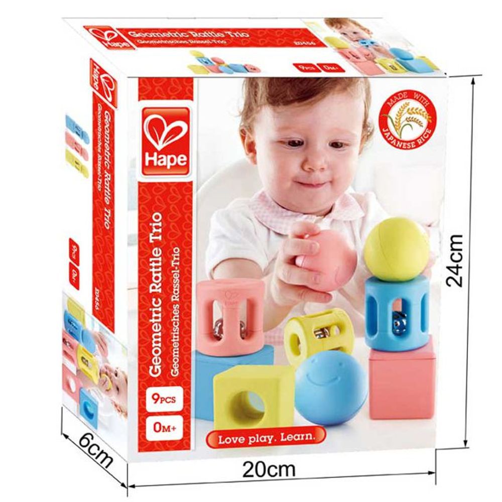 Hape Geometrijski set zvečki Geometric Rattle Trio E0456A  slika 5