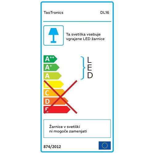 TaoTronics LED stolna lampa s dodirnom kontrolom, Iron Gray TT-DL16 slika 8