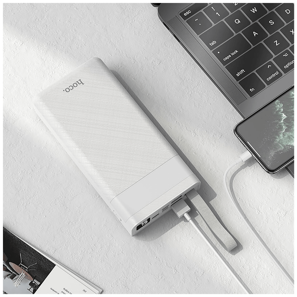 hoco. Punjač prijenosni sa lampom, Hoco j73, 30000mAh, 2A / 2A - J73 Powerful, White slika 5