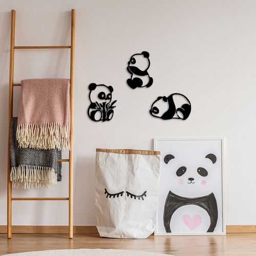 Wallity Pandas - 298 Black Decorative Metal Wall Accessory slika 3