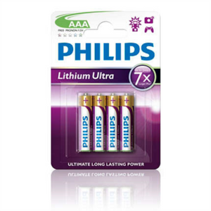 PHILIPS BATTERY AAA - LITHIUM ULTRA BLISTER 4 KOM (LR03)