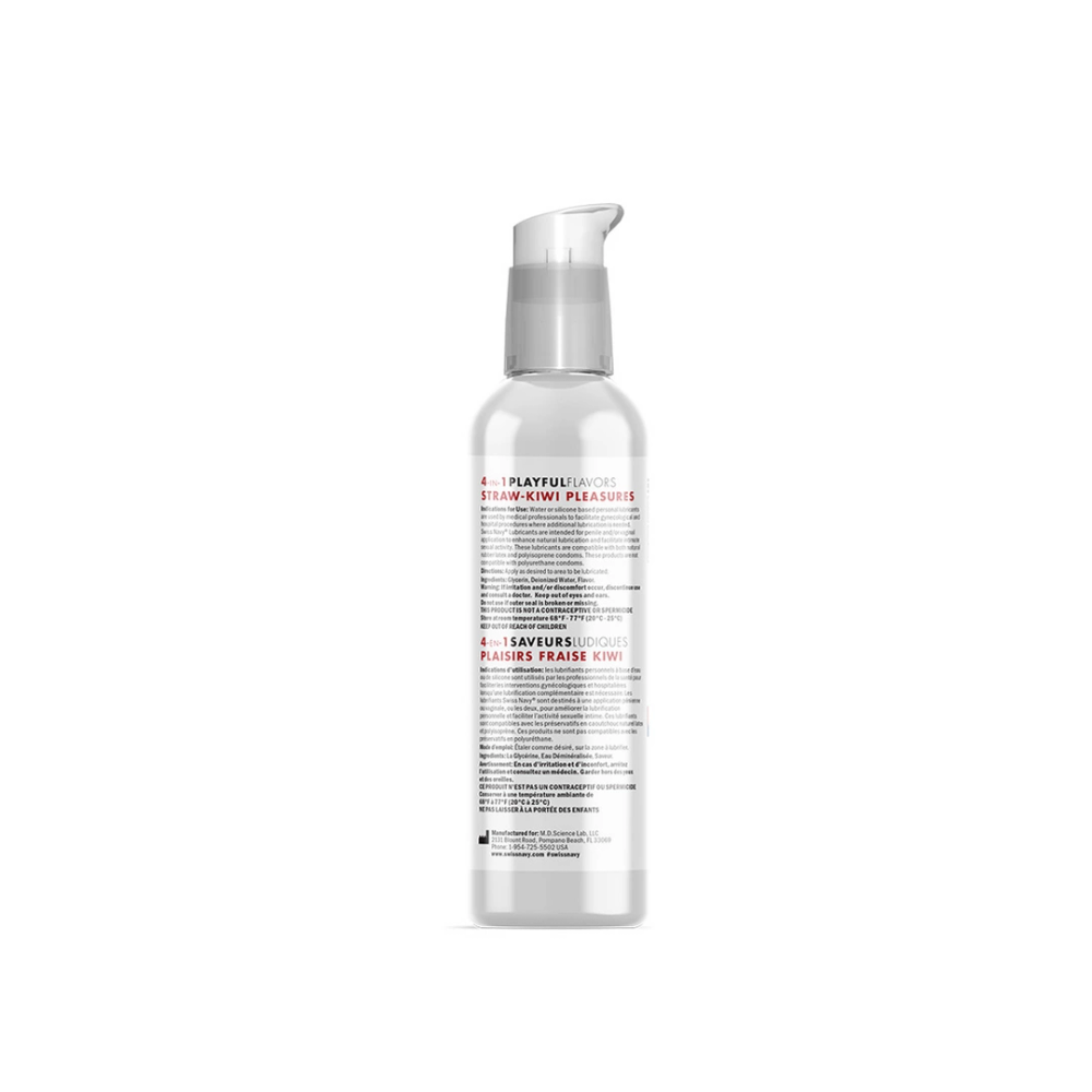 Swiss Navy 4 u 1 lubrikant s okusom jagoda kivi Pleasures - 4 fl oz / 118 ml slika 2