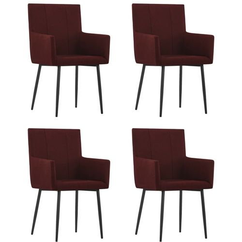 Blagovaonske stolice od tkanine 4 kom crvena boja vina slika 1