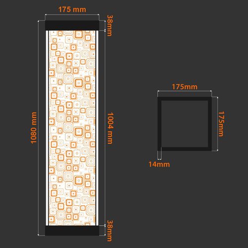 Retro Podna Lampa TLT Panel sa Crnim Uzorkom slika 6