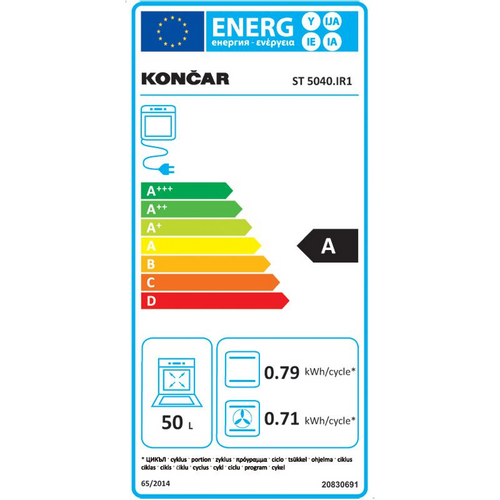 Končar štednjak ST 5040 IR1 slika 3