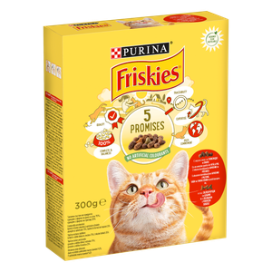 Friskies® Hrana za mačke, kombinacija govedine i piletine, s povrćem, Adult 300g 