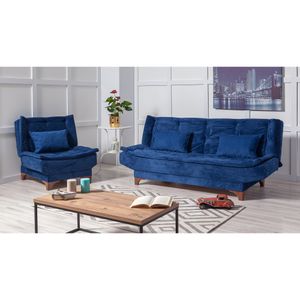 Kelebek-TKM06 0201 Tamno Plavi Sofa-Bed Set